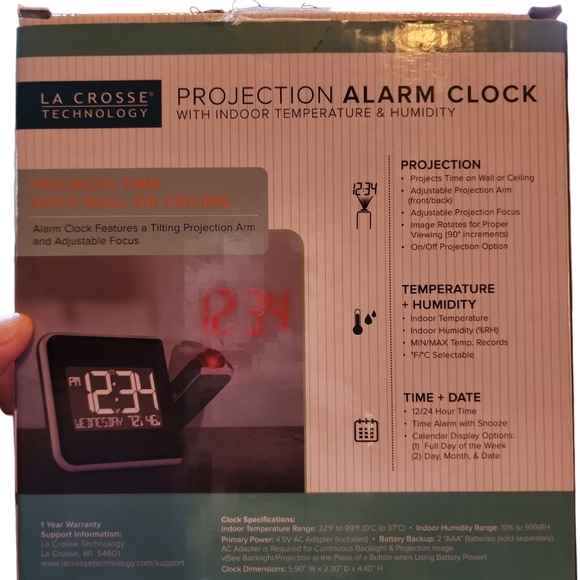 La Crosse Technology Projection Alarm Clock - Picture 2 of 3